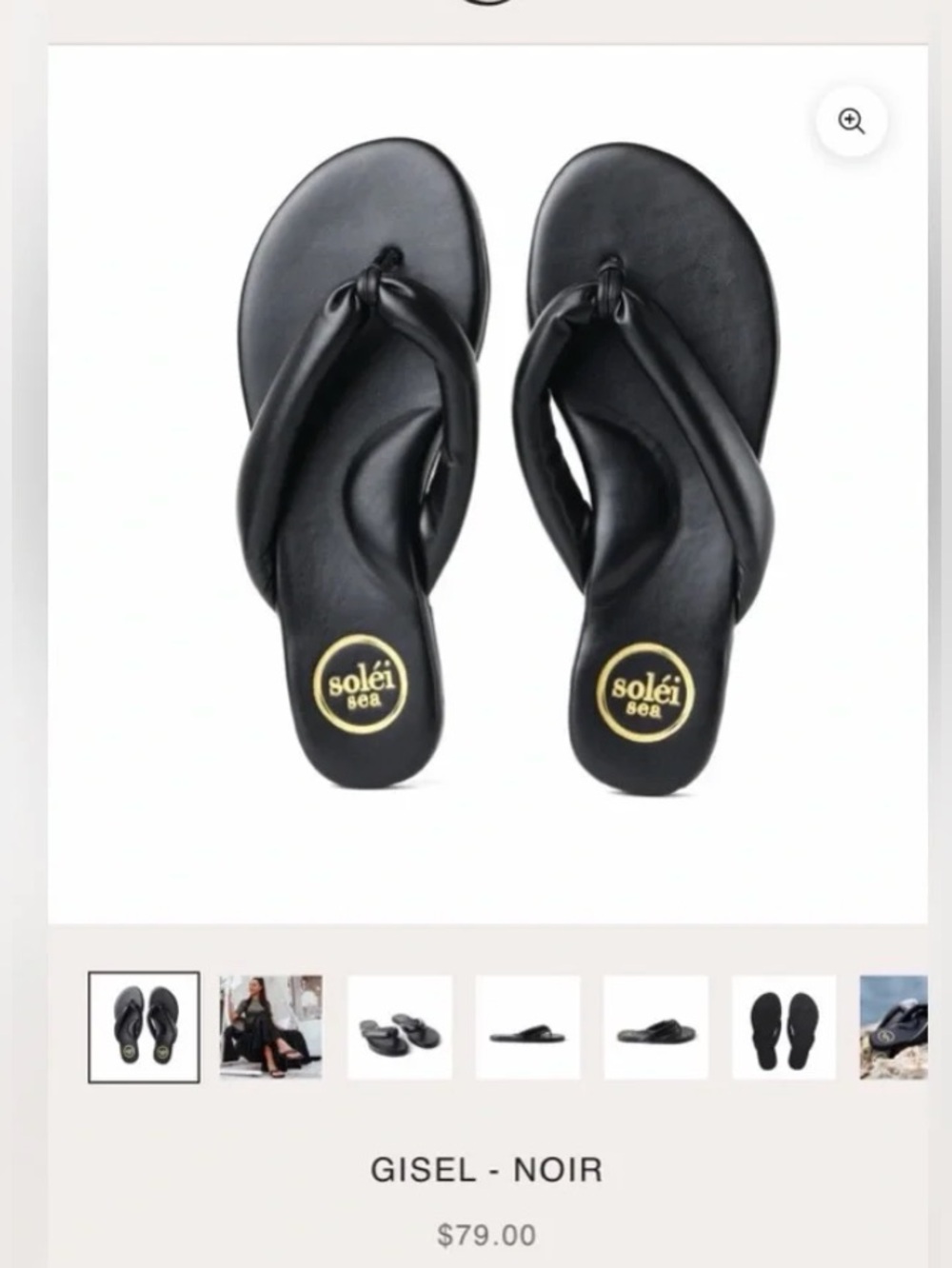 Solei Sea Black Sandal Flip Flop Revolve